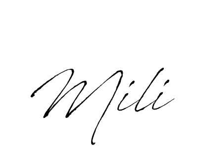 Mili stylish signature style. Best Handwritten Sign (Antro_Vectra) for my name. Handwritten Signature Collection Ideas for my name Mili. Mili signature style 6 images and pictures png