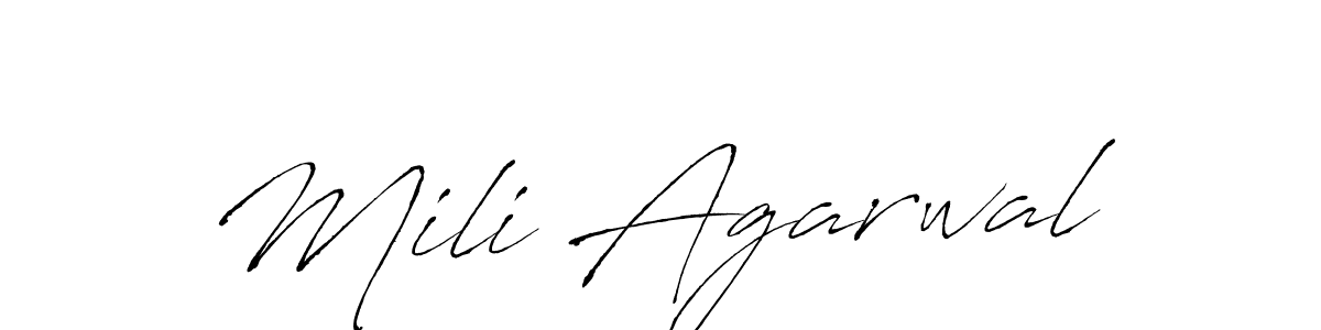 Also we have Mili Agarwal name is the best signature style. Create professional handwritten signature collection using Antro_Vectra autograph style. Mili Agarwal signature style 6 images and pictures png