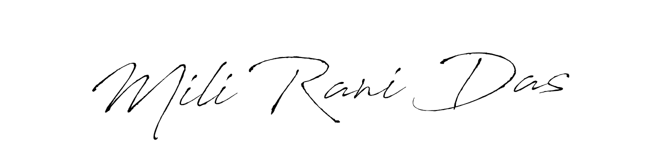 How to make Mili Rani Das name signature. Use Antro_Vectra style for creating short signs online. This is the latest handwritten sign. Mili Rani Das signature style 6 images and pictures png