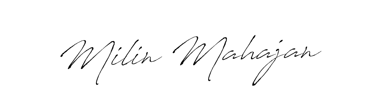 if you are searching for the best signature style for your name Milin Mahajan. so please give up your signature search. here we have designed multiple signature styles  using Antro_Vectra. Milin Mahajan signature style 6 images and pictures png