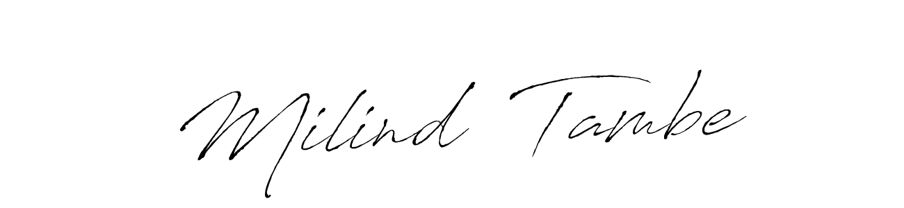 You can use this online signature creator to create a handwritten signature for the name Milind  Tambe. This is the best online autograph maker. Milind  Tambe signature style 6 images and pictures png
