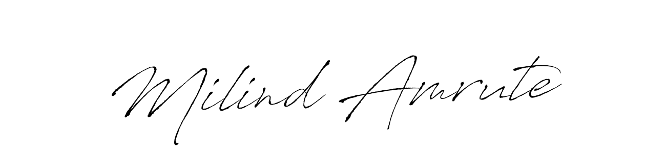 Create a beautiful signature design for name Milind Amrute. With this signature (Antro_Vectra) fonts, you can make a handwritten signature for free. Milind Amrute signature style 6 images and pictures png