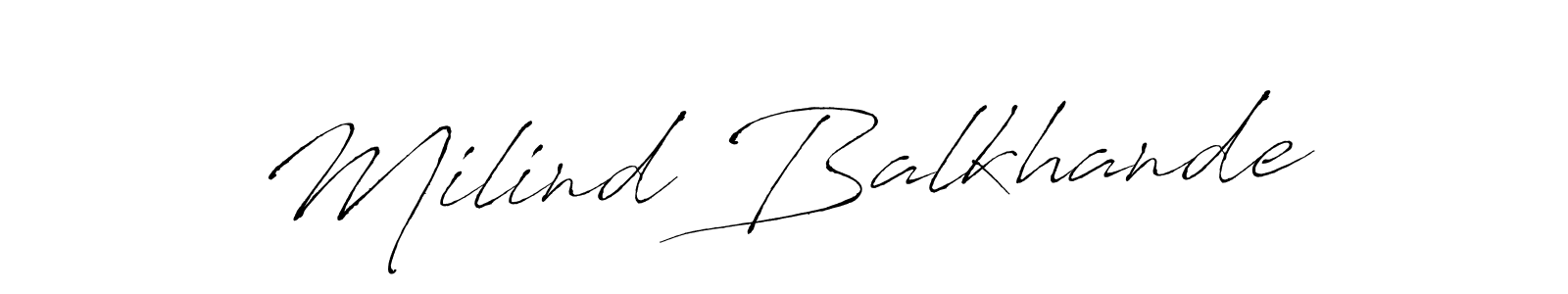 The best way (Antro_Vectra) to make a short signature is to pick only two or three words in your name. The name Milind Balkhande include a total of six letters. For converting this name. Milind Balkhande signature style 6 images and pictures png
