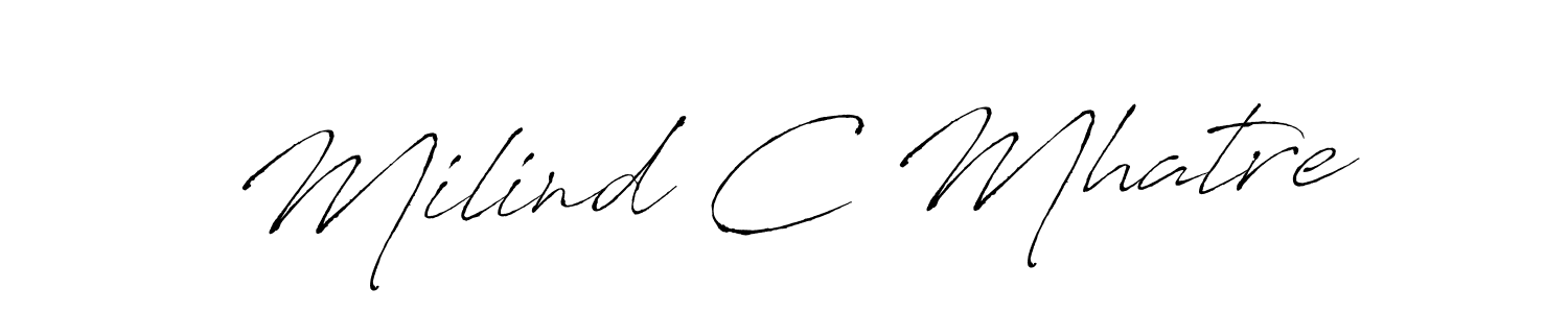 Create a beautiful signature design for name Milind C Mhatre. With this signature (Antro_Vectra) fonts, you can make a handwritten signature for free. Milind C Mhatre signature style 6 images and pictures png