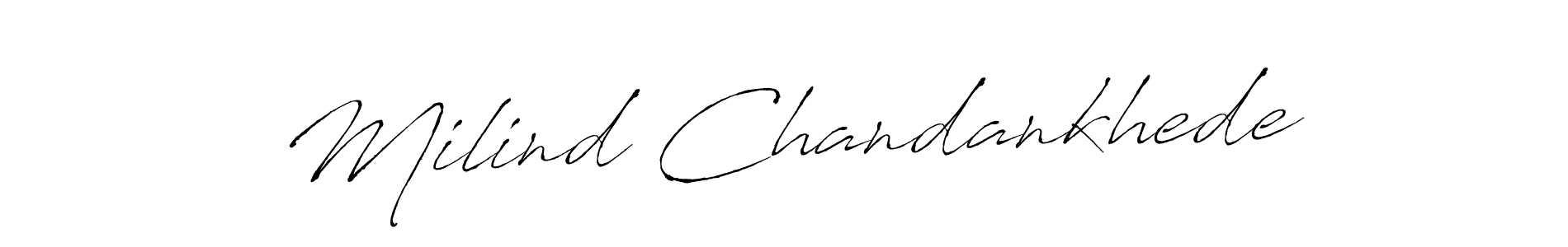 Antro_Vectra is a professional signature style that is perfect for those who want to add a touch of class to their signature. It is also a great choice for those who want to make their signature more unique. Get Milind Chandankhede name to fancy signature for free. Milind Chandankhede signature style 6 images and pictures png