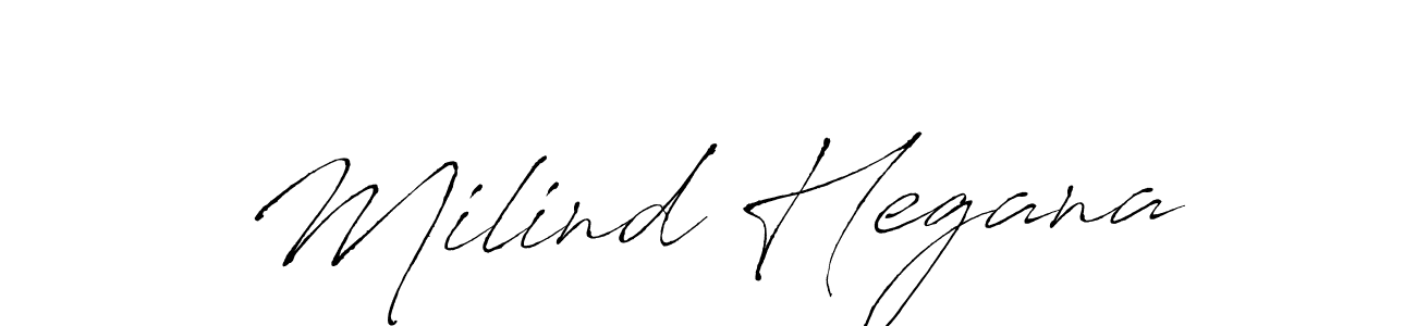 Create a beautiful signature design for name Milind Hegana. With this signature (Antro_Vectra) fonts, you can make a handwritten signature for free. Milind Hegana signature style 6 images and pictures png