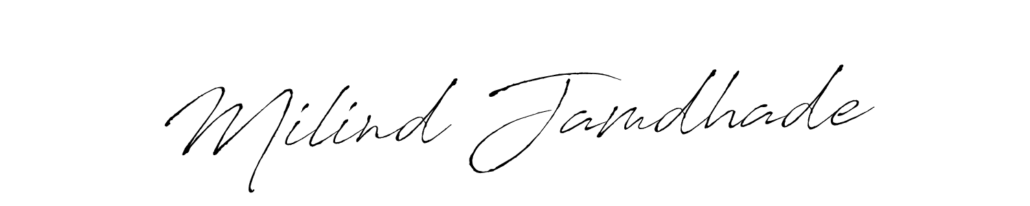 Also we have Milind Jamdhade name is the best signature style. Create professional handwritten signature collection using Antro_Vectra autograph style. Milind Jamdhade signature style 6 images and pictures png