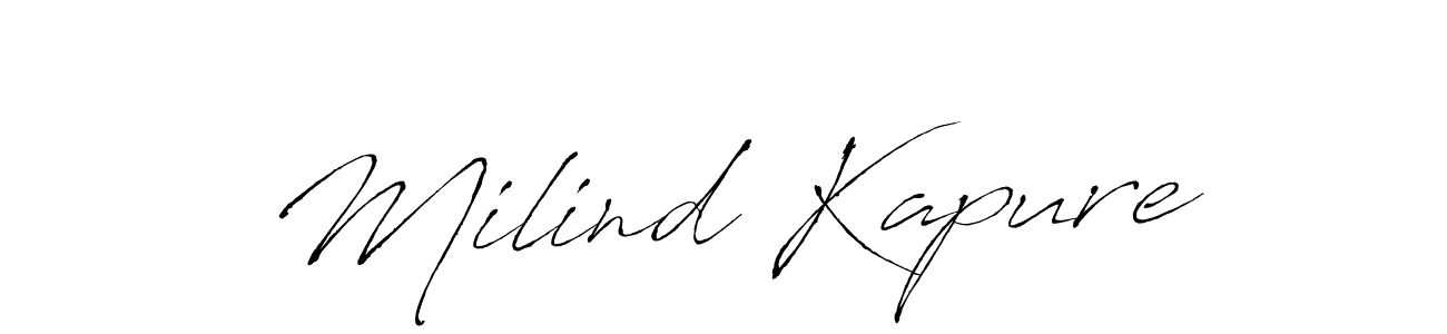 It looks lik you need a new signature style for name Milind Kapure. Design unique handwritten (Antro_Vectra) signature with our free signature maker in just a few clicks. Milind Kapure signature style 6 images and pictures png