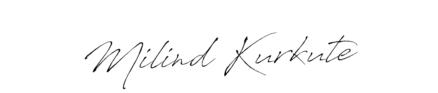 How to make Milind Kurkute name signature. Use Antro_Vectra style for creating short signs online. This is the latest handwritten sign. Milind Kurkute signature style 6 images and pictures png