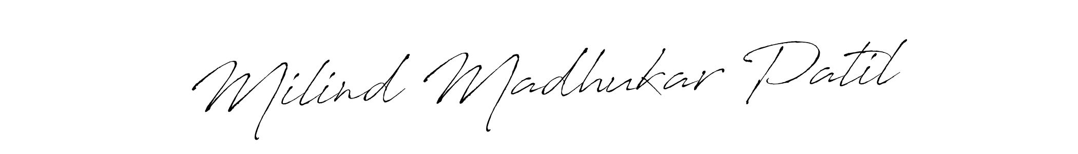 Use a signature maker to create a handwritten signature online. With this signature software, you can design (Antro_Vectra) your own signature for name Milind Madhukar Patil. Milind Madhukar Patil signature style 6 images and pictures png