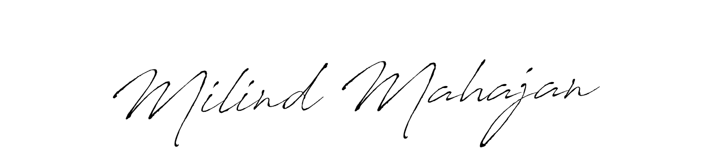 Milind Mahajan stylish signature style. Best Handwritten Sign (Antro_Vectra) for my name. Handwritten Signature Collection Ideas for my name Milind Mahajan. Milind Mahajan signature style 6 images and pictures png