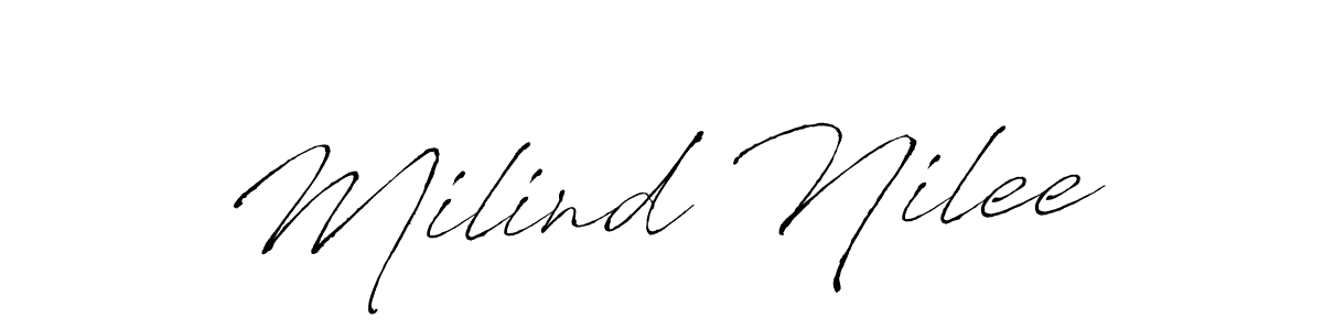 Design your own signature with our free online signature maker. With this signature software, you can create a handwritten (Antro_Vectra) signature for name Milind Nilee. Milind Nilee signature style 6 images and pictures png