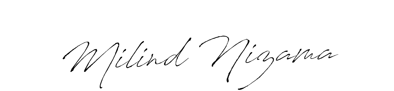 Similarly Antro_Vectra is the best handwritten signature design. Signature creator online .You can use it as an online autograph creator for name Milind Nizama. Milind Nizama signature style 6 images and pictures png