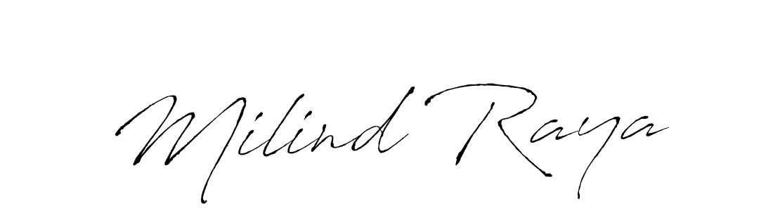 Design your own signature with our free online signature maker. With this signature software, you can create a handwritten (Antro_Vectra) signature for name Milind Raya. Milind Raya signature style 6 images and pictures png