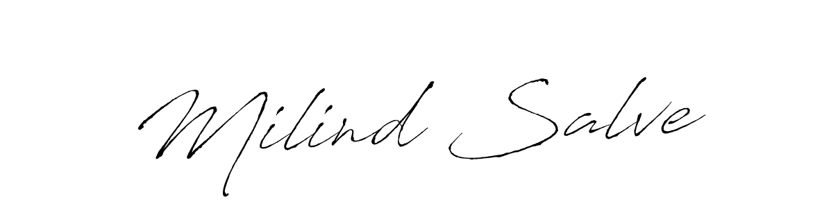 Use a signature maker to create a handwritten signature online. With this signature software, you can design (Antro_Vectra) your own signature for name Milind Salve. Milind Salve signature style 6 images and pictures png