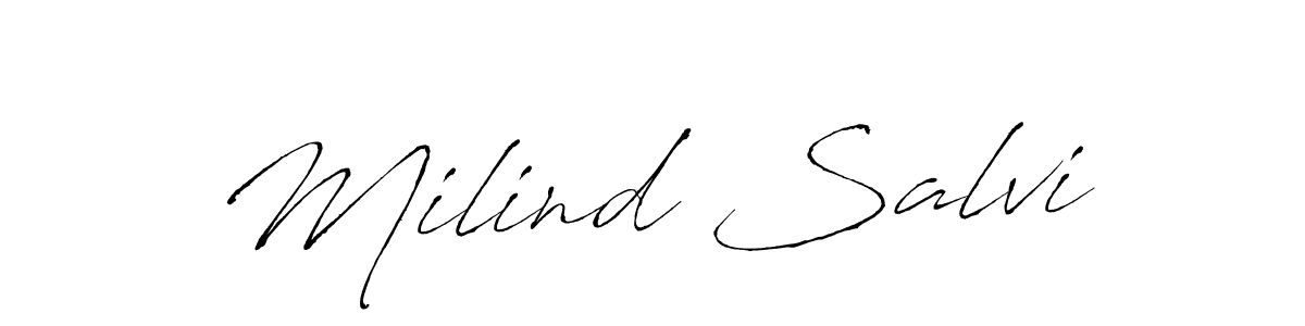 Make a beautiful signature design for name Milind Salvi. With this signature (Antro_Vectra) style, you can create a handwritten signature for free. Milind Salvi signature style 6 images and pictures png