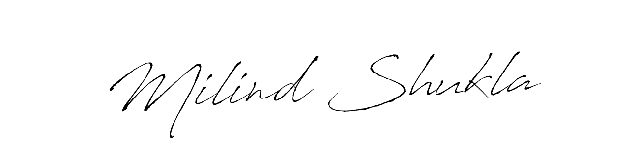 Create a beautiful signature design for name Milind Shukla. With this signature (Antro_Vectra) fonts, you can make a handwritten signature for free. Milind Shukla signature style 6 images and pictures png