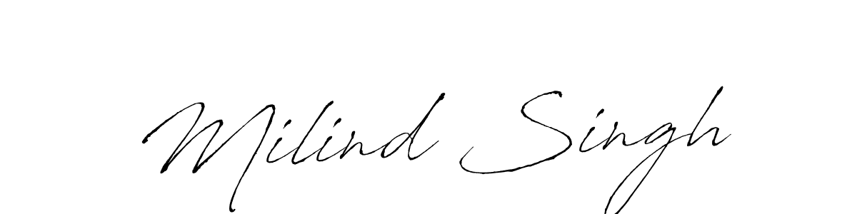 Milind Singh stylish signature style. Best Handwritten Sign (Antro_Vectra) for my name. Handwritten Signature Collection Ideas for my name Milind Singh. Milind Singh signature style 6 images and pictures png