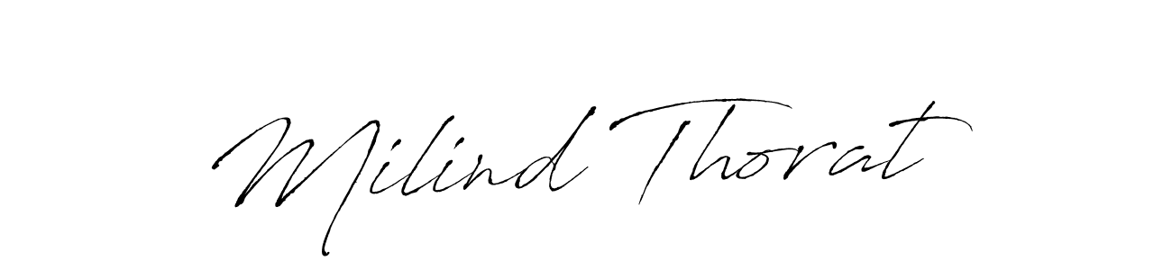 Design your own signature with our free online signature maker. With this signature software, you can create a handwritten (Antro_Vectra) signature for name Milind Thorat. Milind Thorat signature style 6 images and pictures png