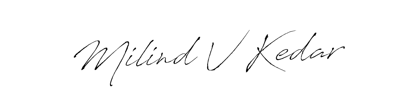 Similarly Antro_Vectra is the best handwritten signature design. Signature creator online .You can use it as an online autograph creator for name Milind V Kedar. Milind V Kedar signature style 6 images and pictures png