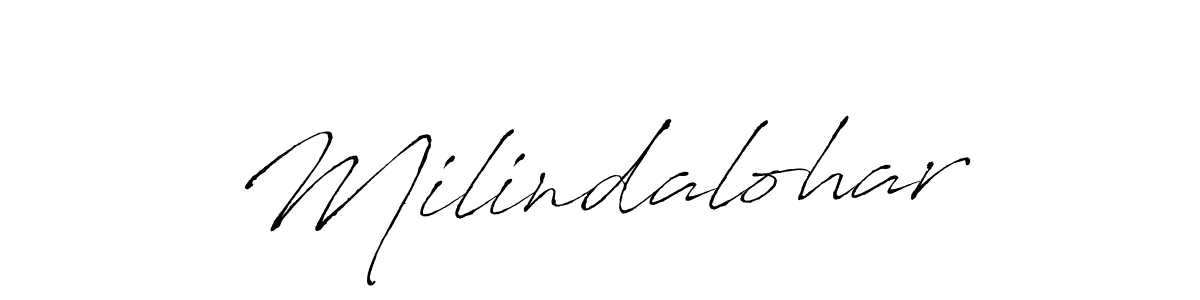 Use a signature maker to create a handwritten signature online. With this signature software, you can design (Antro_Vectra) your own signature for name Milindalohar. Milindalohar signature style 6 images and pictures png