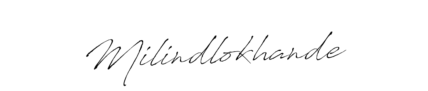 Use a signature maker to create a handwritten signature online. With this signature software, you can design (Antro_Vectra) your own signature for name Milindlokhande. Milindlokhande signature style 6 images and pictures png