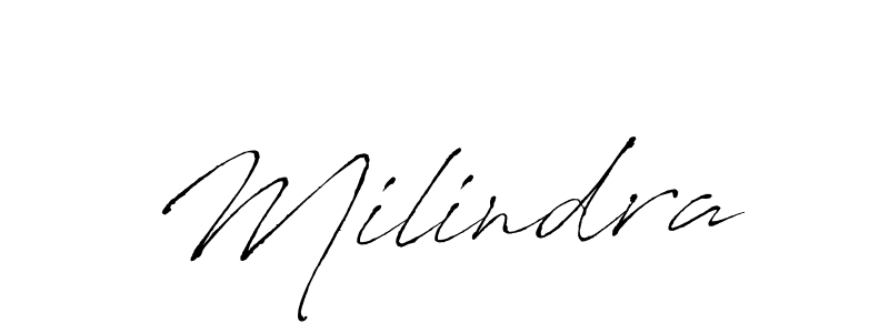 How to make Milindra signature? Antro_Vectra is a professional autograph style. Create handwritten signature for Milindra name. Milindra signature style 6 images and pictures png