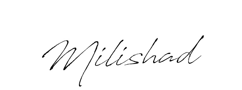 How to make Milishad name signature. Use Antro_Vectra style for creating short signs online. This is the latest handwritten sign. Milishad signature style 6 images and pictures png