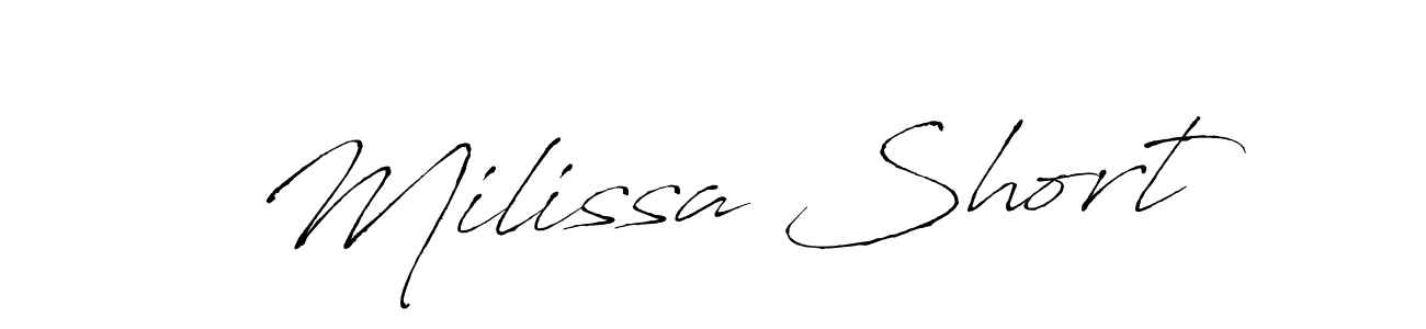 Make a beautiful signature design for name Milissa Short. With this signature (Antro_Vectra) style, you can create a handwritten signature for free. Milissa Short signature style 6 images and pictures png