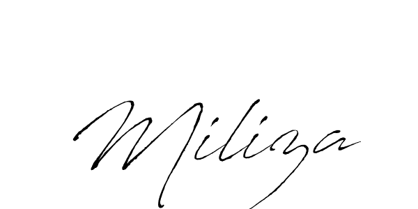 Miliza stylish signature style. Best Handwritten Sign (Antro_Vectra) for my name. Handwritten Signature Collection Ideas for my name Miliza. Miliza signature style 6 images and pictures png