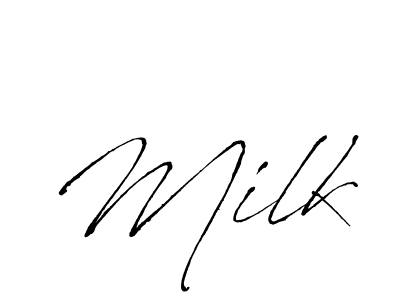 How to make Milk name signature. Use Antro_Vectra style for creating short signs online. This is the latest handwritten sign. Milk signature style 6 images and pictures png