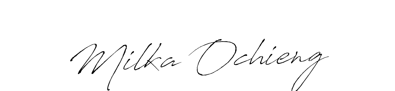 The best way (Antro_Vectra) to make a short signature is to pick only two or three words in your name. The name Milka Ochieng include a total of six letters. For converting this name. Milka Ochieng signature style 6 images and pictures png