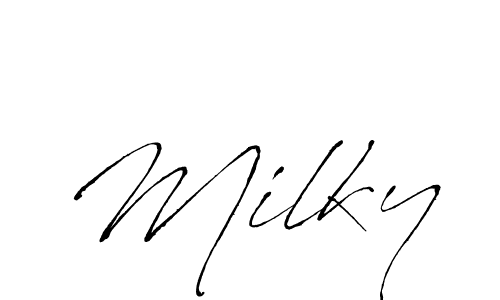 if you are searching for the best signature style for your name Milky. so please give up your signature search. here we have designed multiple signature styles  using Antro_Vectra. Milky signature style 6 images and pictures png