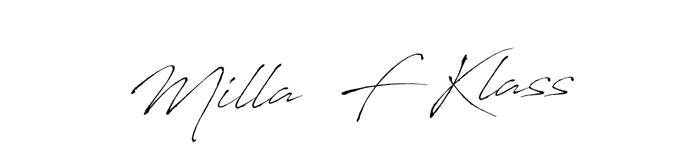 if you are searching for the best signature style for your name Milla  F Klass. so please give up your signature search. here we have designed multiple signature styles  using Antro_Vectra. Milla  F Klass signature style 6 images and pictures png