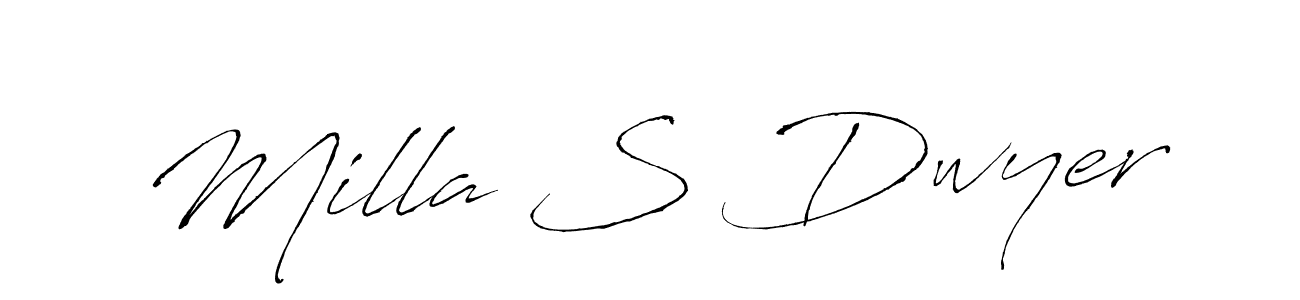 Make a short Milla S Dwyer signature style. Manage your documents anywhere anytime using Antro_Vectra. Create and add eSignatures, submit forms, share and send files easily. Milla S Dwyer signature style 6 images and pictures png