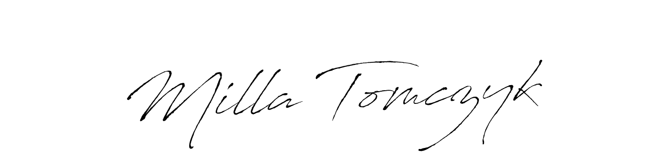 How to Draw Milla Tomczyk signature style? Antro_Vectra is a latest design signature styles for name Milla Tomczyk. Milla Tomczyk signature style 6 images and pictures png