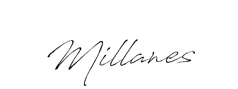 if you are searching for the best signature style for your name Millanes. so please give up your signature search. here we have designed multiple signature styles  using Antro_Vectra. Millanes signature style 6 images and pictures png