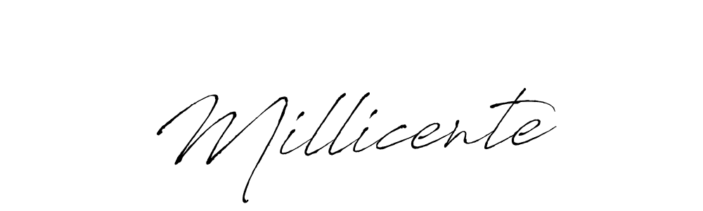 How to make Millicente name signature. Use Antro_Vectra style for creating short signs online. This is the latest handwritten sign. Millicente signature style 6 images and pictures png