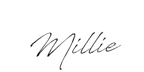 You should practise on your own different ways (Antro_Vectra) to write your name (Millie) in signature. don't let someone else do it for you. Millie signature style 6 images and pictures png