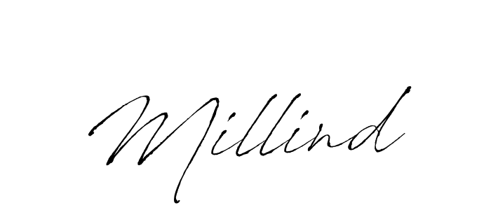 How to make Millind name signature. Use Antro_Vectra style for creating short signs online. This is the latest handwritten sign. Millind signature style 6 images and pictures png