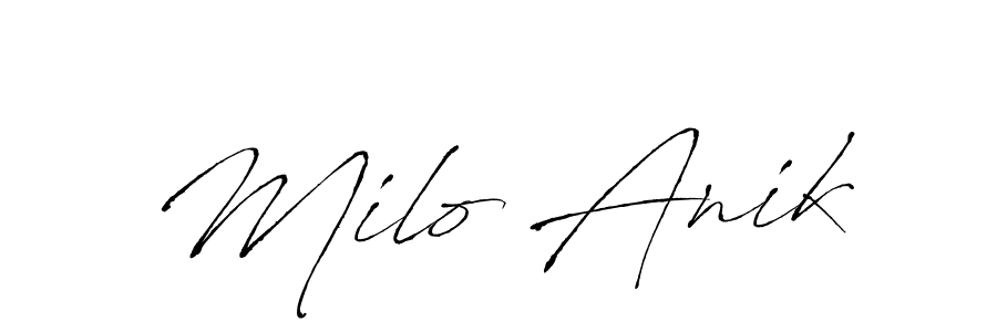 Also You can easily find your signature by using the search form. We will create Milo Anik name handwritten signature images for you free of cost using Antro_Vectra sign style. Milo Anik signature style 6 images and pictures png