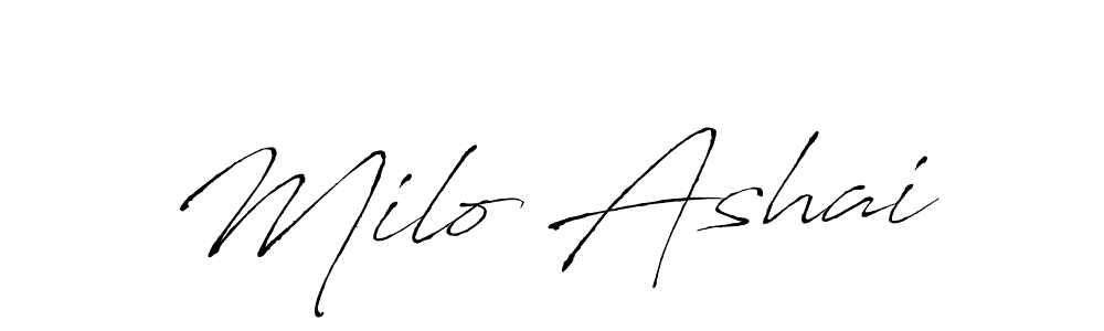 if you are searching for the best signature style for your name Milo Ashai. so please give up your signature search. here we have designed multiple signature styles  using Antro_Vectra. Milo Ashai signature style 6 images and pictures png