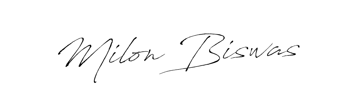 Design your own signature with our free online signature maker. With this signature software, you can create a handwritten (Antro_Vectra) signature for name Milon Biswas. Milon Biswas signature style 6 images and pictures png