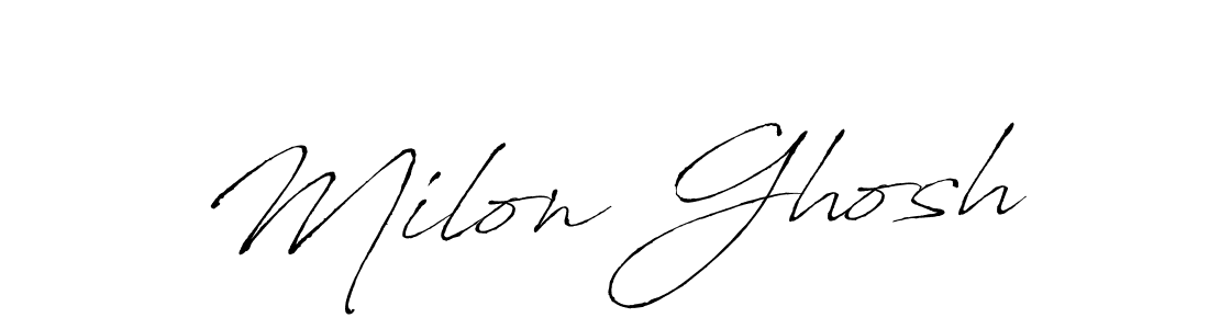 You should practise on your own different ways (Antro_Vectra) to write your name (Milon Ghosh) in signature. don't let someone else do it for you. Milon Ghosh signature style 6 images and pictures png