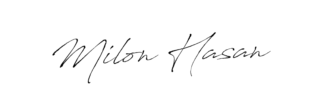 Antro_Vectra is a professional signature style that is perfect for those who want to add a touch of class to their signature. It is also a great choice for those who want to make their signature more unique. Get Milon Hasan name to fancy signature for free. Milon Hasan signature style 6 images and pictures png