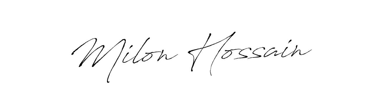 You can use this online signature creator to create a handwritten signature for the name Milon Hossain. This is the best online autograph maker. Milon Hossain signature style 6 images and pictures png