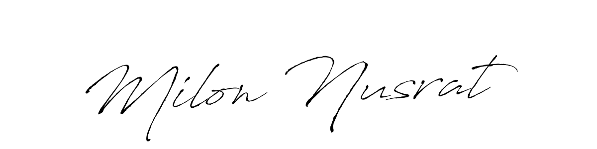 Create a beautiful signature design for name Milon Nusrat. With this signature (Antro_Vectra) fonts, you can make a handwritten signature for free. Milon Nusrat signature style 6 images and pictures png
