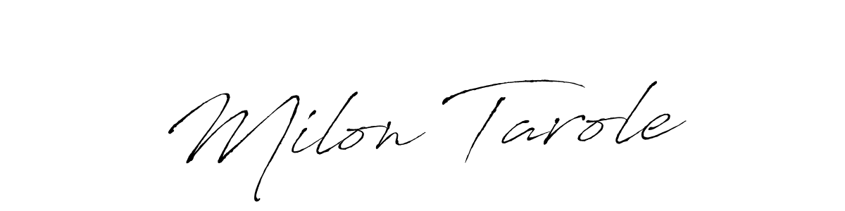 How to make Milon Tarole name signature. Use Antro_Vectra style for creating short signs online. This is the latest handwritten sign. Milon Tarole signature style 6 images and pictures png