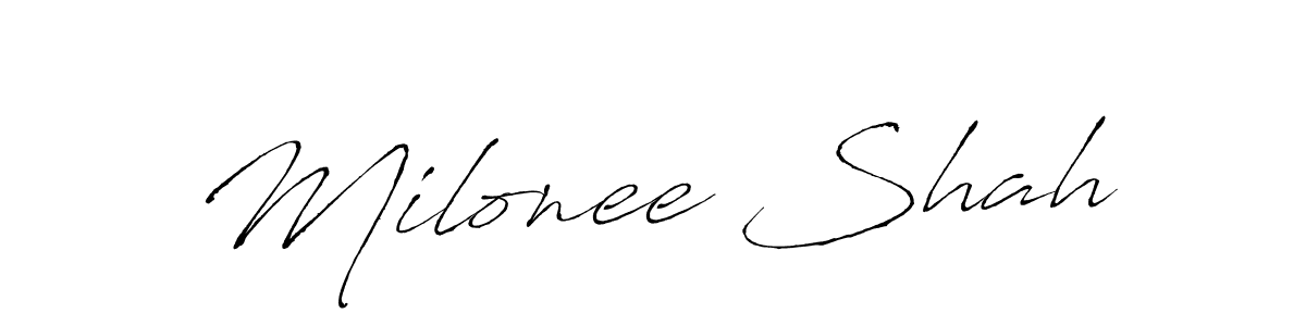 How to make Milonee Shah signature? Antro_Vectra is a professional autograph style. Create handwritten signature for Milonee Shah name. Milonee Shah signature style 6 images and pictures png