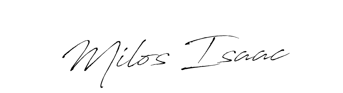 Milos Isaac stylish signature style. Best Handwritten Sign (Antro_Vectra) for my name. Handwritten Signature Collection Ideas for my name Milos Isaac. Milos Isaac signature style 6 images and pictures png